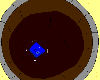 Inside the well, there is a locked metal box...